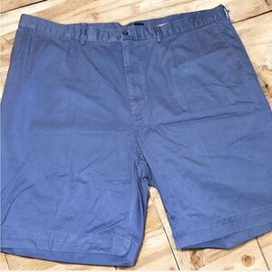 Polo Ralph Lauren Men's Chino Shorts Size 46 Blue 100% Cotton Flat Front Classic